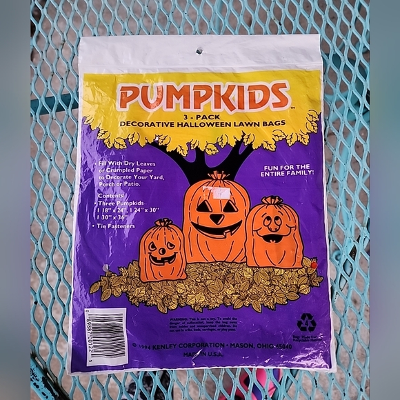 Vtg Lot Of 3 Pumpkids Decorative Halloween Lawn Bags Pumpkins Jack-o-Lanterns - Picture 8 of 9